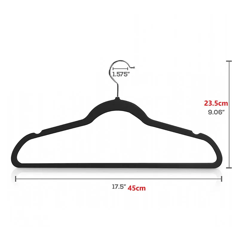 

10 Pack Flocking Hanger Non-slip Plastic Flocking Velvet Coat Flocked Custom Hanger Seamless Drying Rack Newest