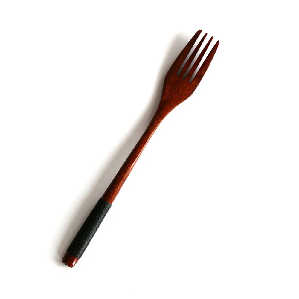 

#30 2pc Cutlery Set Dinnerware Set Wood Fork Spoon Dessert Set Retro Vintage Style Dinner Knife Fork Dessert Scoops Kitchen Tool