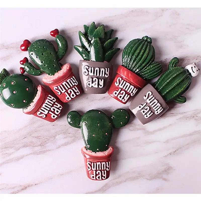 Магнитная наклейка на холодильник магнитная бонсай кактус мультяшный Офисная