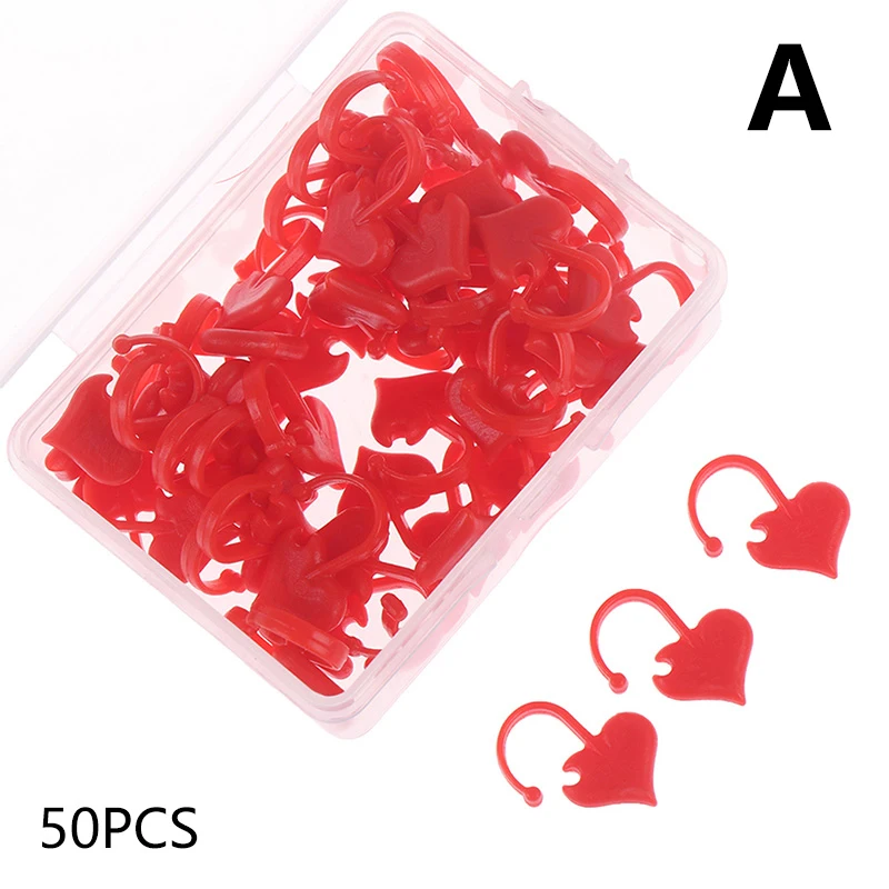 

50/40Pcs Plastic Knitting Stitch Markers Heart Shaped DIY Needle Craft Stitch Holders Sewing Crochet Locking Tool