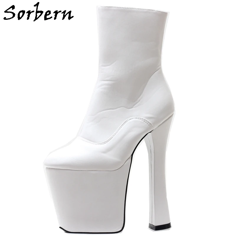 

Sorbern New Women Boots Sexy Ankle Lace Up 15CM Motorcycle Boots Ultra Thin High Heel Shoes For Woman Platforms Shoes