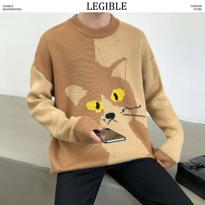 Новинка 2019 осенний свитер LEGIBLE в стиле хип хоп мужские повседневные свободные