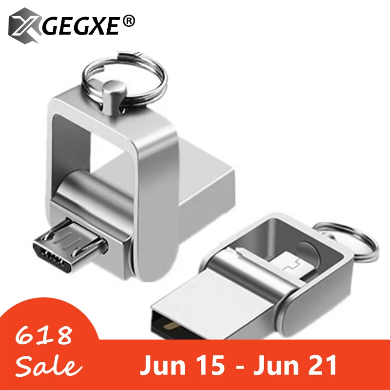 USB флеш накопитель OTG 8 ГБ 16 32 64 2 0 складной 3 металлическая флешка для Android|USB