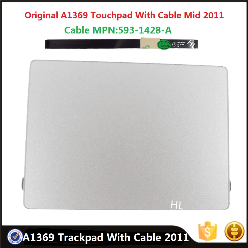

Оригинальный планшет A1369 с кабелем 593-1428-A для Macbook Air 13,3 дюймов Mid 2011 EMC 2469, сенсорная панель 922-9962, замена, полное тестирование