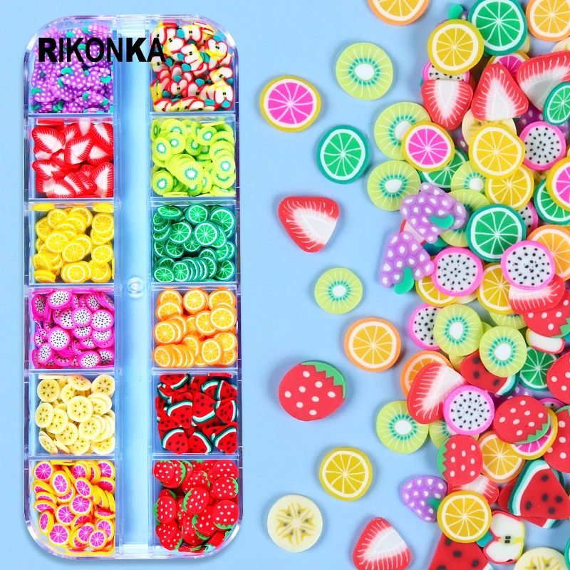 

Набор летних 3D фруктов, лимон, крошечные ломтики, смешанные Блестки для ногтей, украшения для ногтевого дизайна, «сделай сам», полировка, ман...