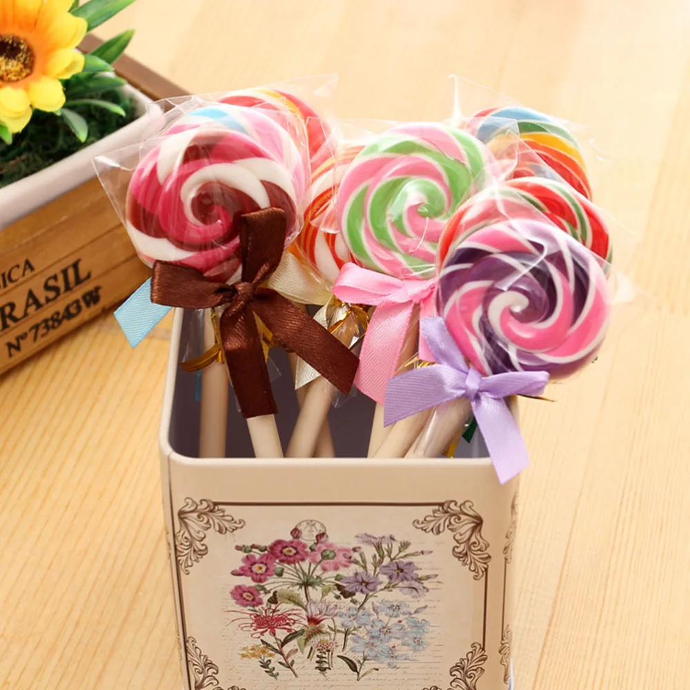 

5pcs Creative Lollipop 0.5MM Ballpoint Pen Novelty Kids Toys Cartoon School Stationery (Mixed Color)