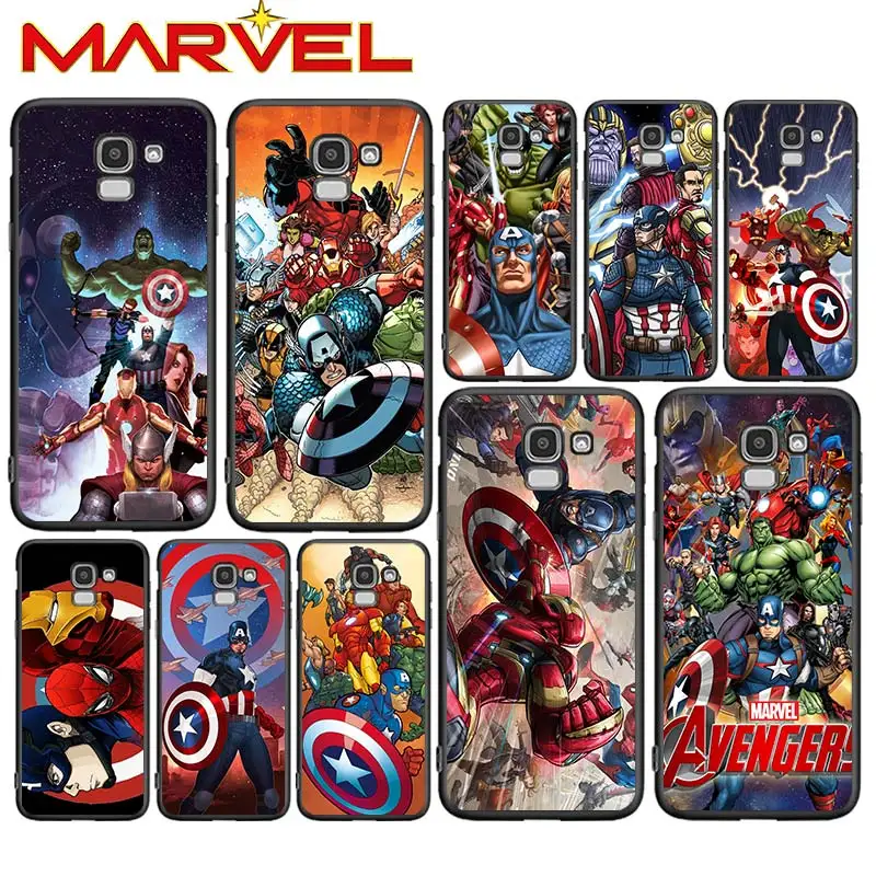 

Marvel Avengers for Samsung Galaxy J2 J3 J4 Core J5 J6 J7 J8 Prime duo Plus 2018 2017 2016 Soft Black Phone Cover