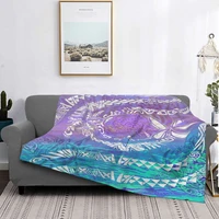 hawaiian tribal blue ocean design blanket bedspread bed plaid bed cover beach towel double blanket summer bedspread