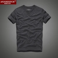 high quality 100 cotton solid man t shirt short sleeve tees shirts tops famous brand v neck mens clothing t shirts
