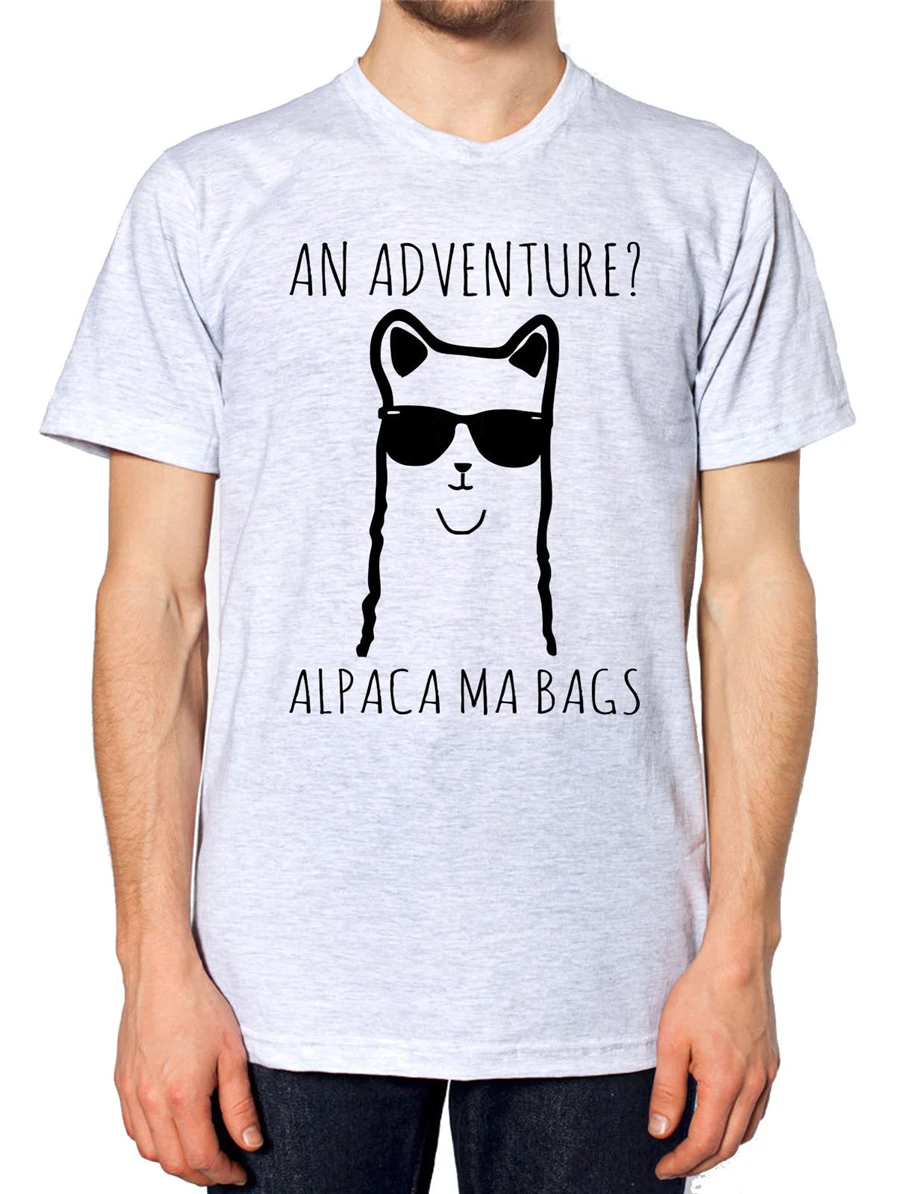 Adventure Альпака мА сумки футболка Забавный мультфильм подростков лама Мужчины
