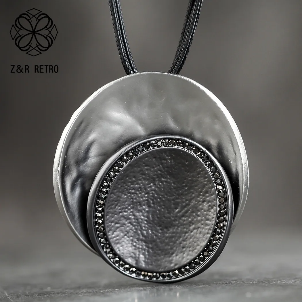 Ожерелье чокер для шеи Регулируемая Длинная кожаная цепочка из цинкового сплава