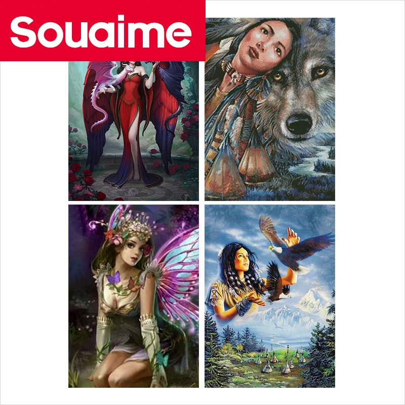 Полная квадратная/круглая Алмазная картина с изображением мультяшной девушки 5D