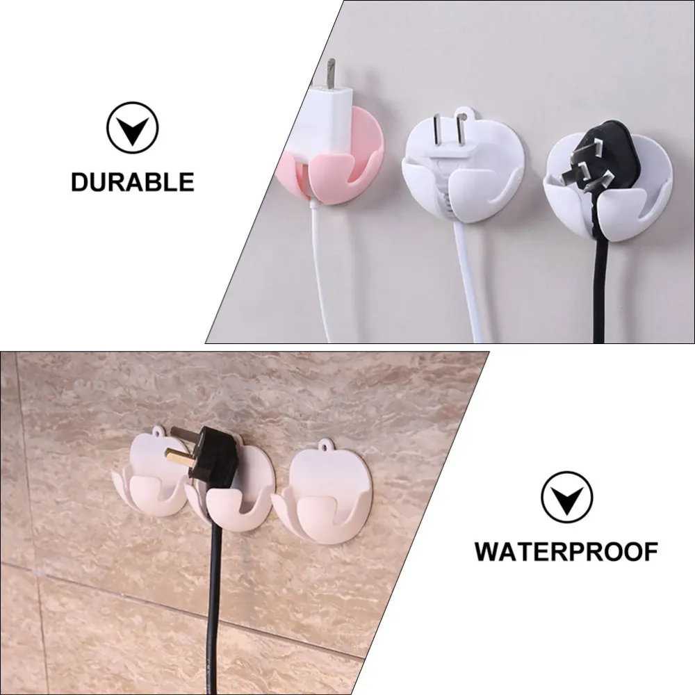 

6Pcs Creative Plug Hooks Self-adhesive Plug Holders Multi-use Sticky Hooks