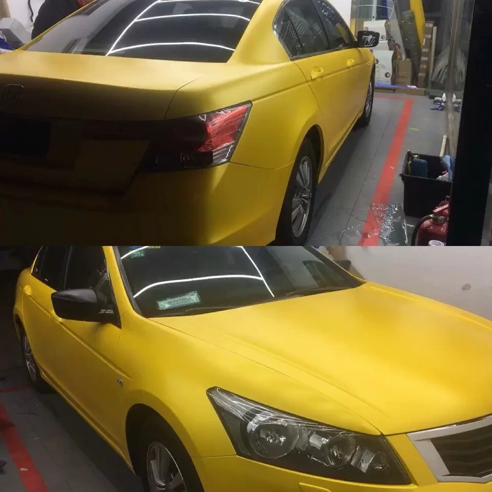 Электро-оптическая металлическая Желтая пленка для кузова автомобиля матовая