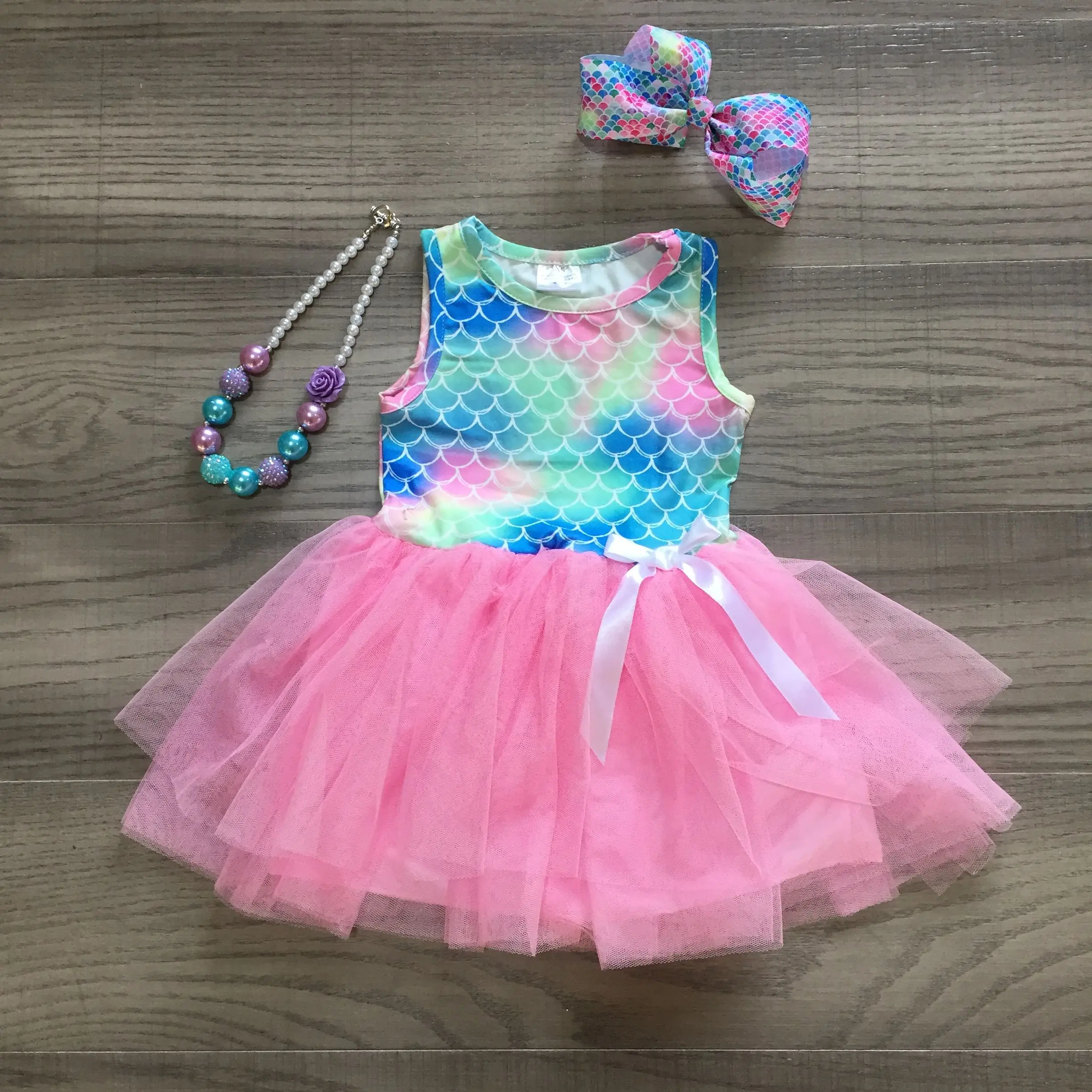 Платье детское Летнее из тюля до колена|Комплекты одежды для девочек| |