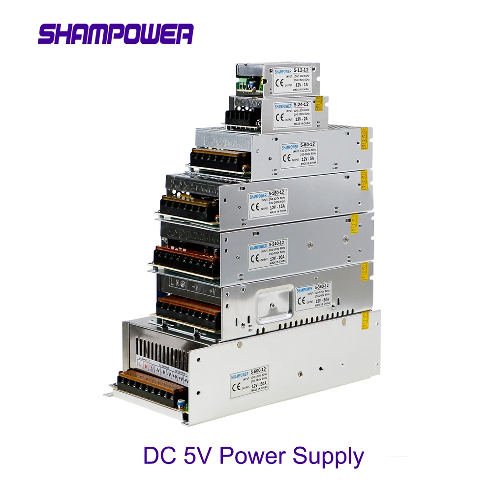 

AC DC Switching Power Supply AC 110V/220V to DC 5V 2A 10A 20A 30A 40A 60A 10W 50W 100W 150W 200W 300W LED display power adapter