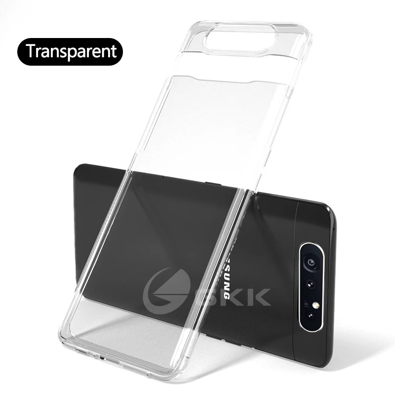 Transparency Роскошный чехол GKK для samsung galaxy A80, ударопрочный Прозрачный чехол с покрытием для samsung A80, чехол Fundas - Цвет: Transparency