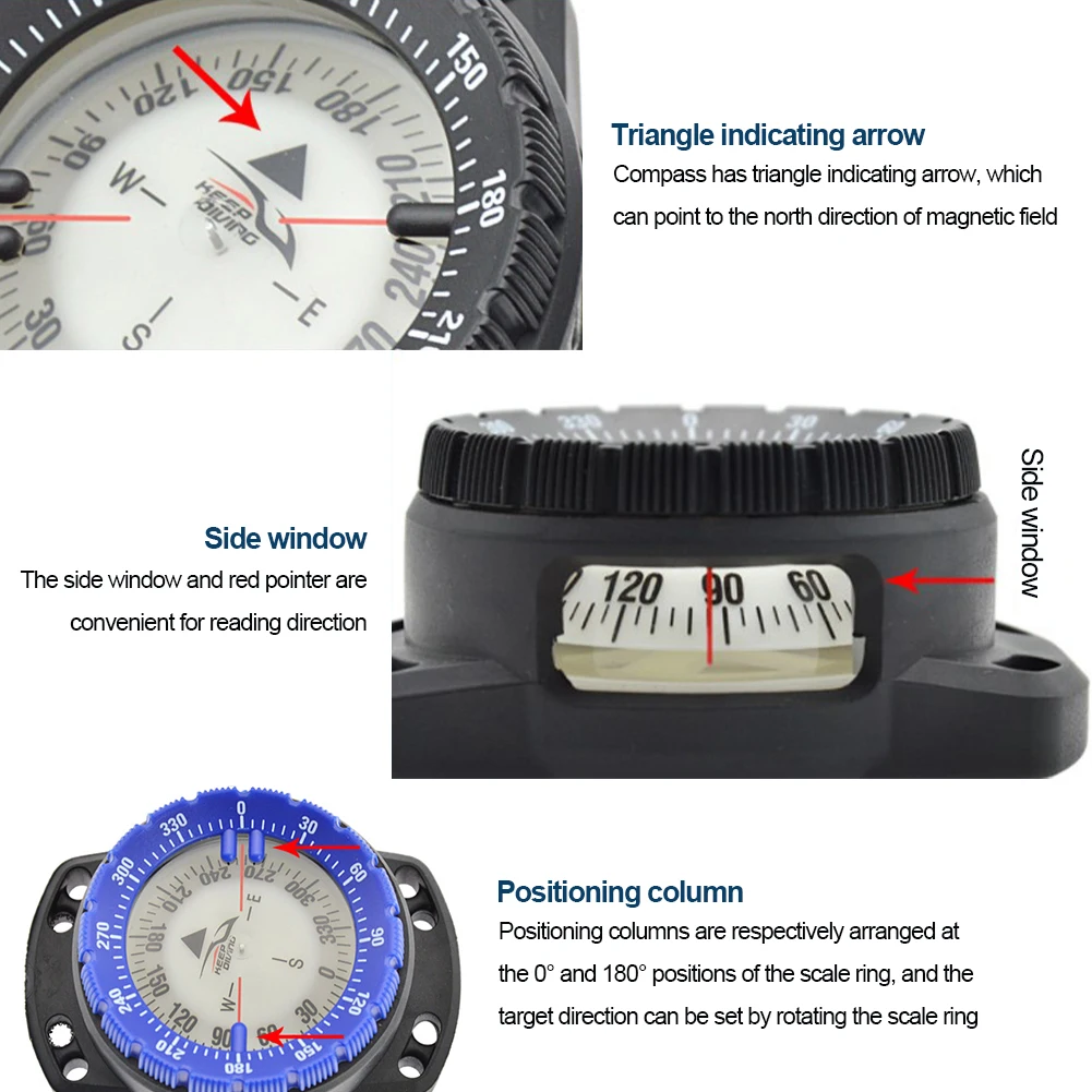 Подводный Компас для дайвинга с аквалангом навигационный компас Портативный 50 м