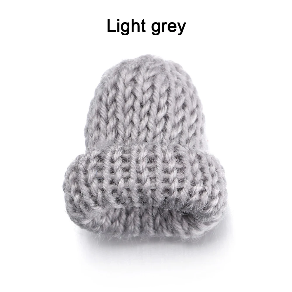 light grey 10 шт. новая Маленькая вязаная шапка ручной работы для кукол DIY чехол для телефона украшение головной убор одежда игрушка ребенок ручной Скрапбукинг искусство - Цвет: light grey