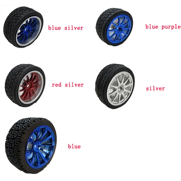 

65mm Rubber Tire With Sponge Liner for 1:10 Smart Car Robot Spart Parts Tire for Smart Car Robot