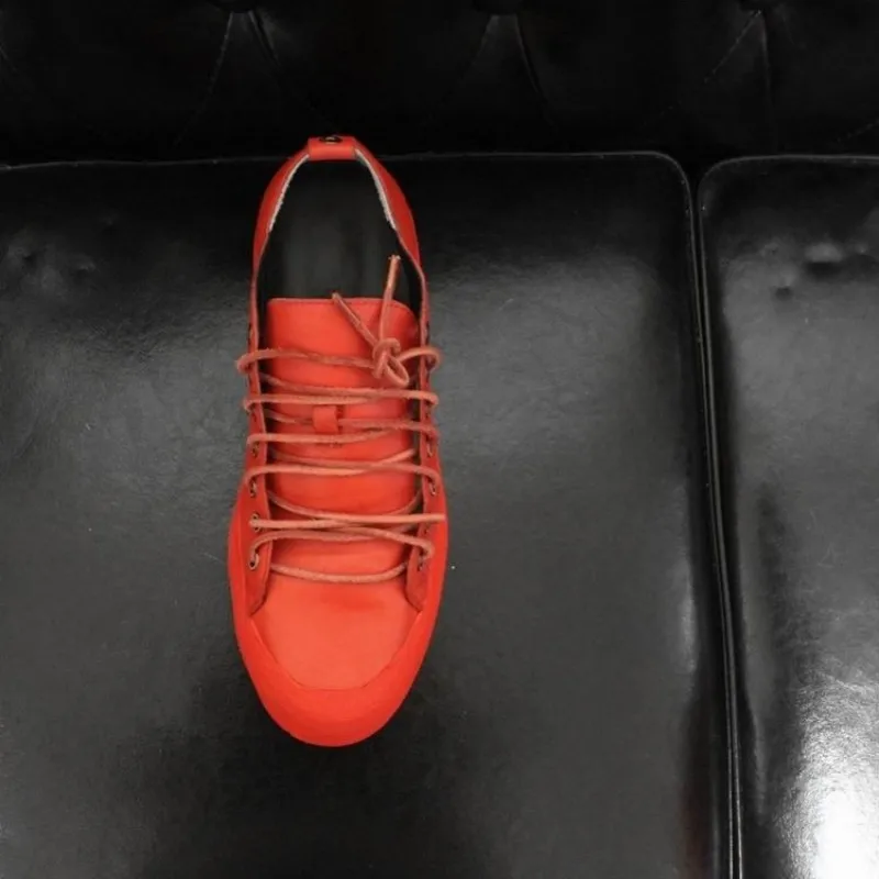 Кроссовки мужские из натуральной воловьей кожи дизайнерская обувь на платформе