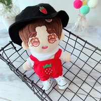 baby idol plush doll clothing set puppet dress up wear strawberry strap pants white t shirt clothes suit 20cm christmas gifts