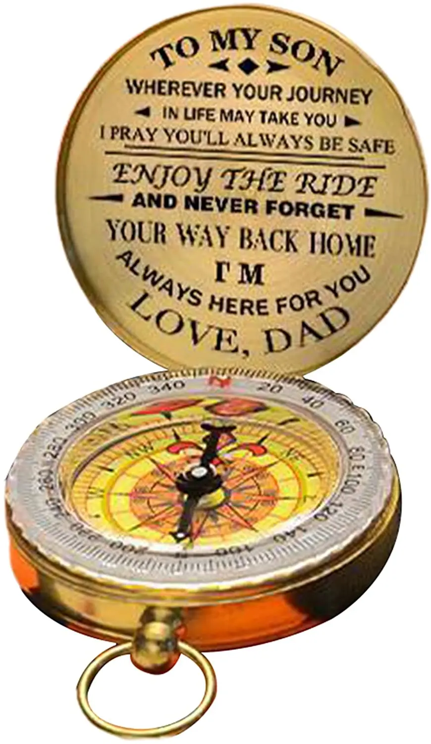 

High Quality Camping Hiking Pocket Brass Golden Compass Portable Compass Navigation for Outdoor Activities