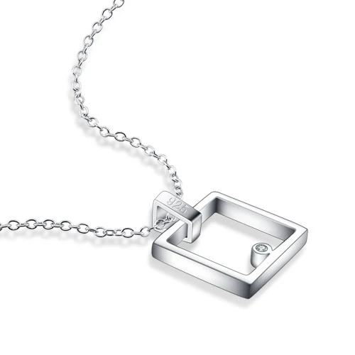 Женское Ожерелье серебряного цвета лаконичное ожерелье с квадратным кулоном
