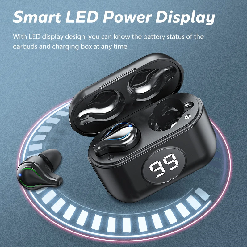 

Wireless Bluetooth 5.0 Earphones LED Display Sports Waterproof Wireless Earbuds Headset Headphones With Microphone for All Phone