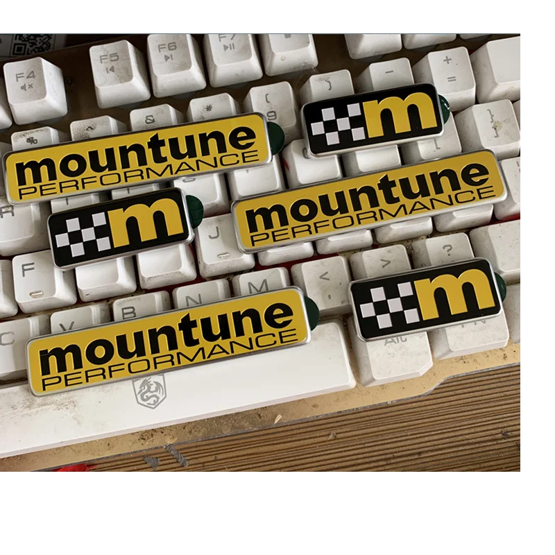 Yellow M Badge Emblem Label Bar for Ford Fiesta Mountune Performance Flag Logo Car Styling Refitting ST Upgrade Trunk Sticker