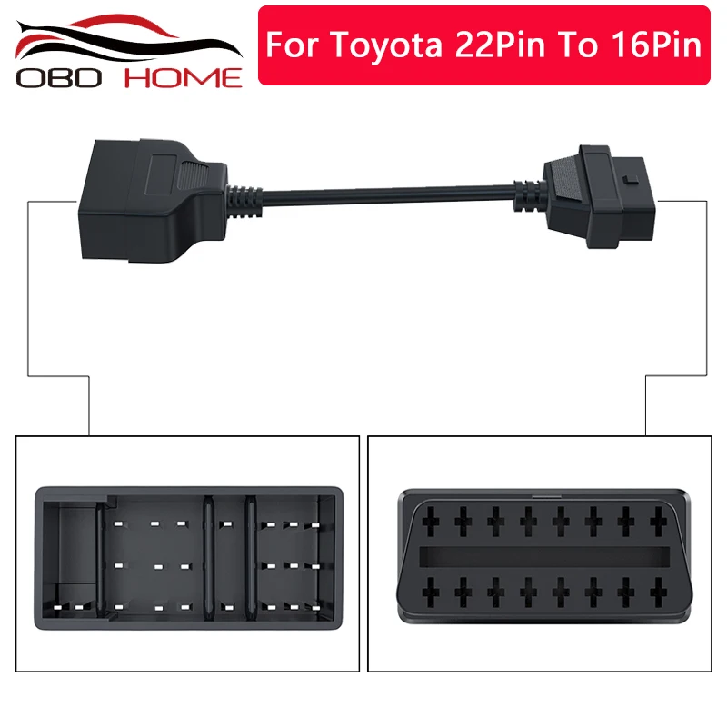Новый для Toyota 22Pin OBDII 16Pin гнездовой разъем Кабель адаптер DLC привести подходит 22