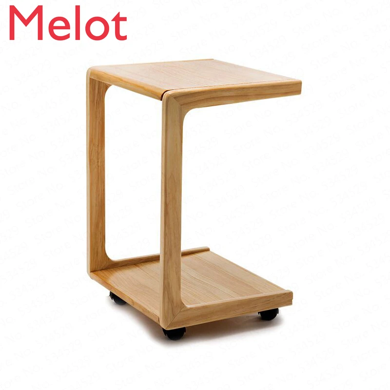 

Прикроватный столик, маленький съемный журнальный столик из массива дерева, простой, для спальни, офисный кофейный столик, журнальный столи...