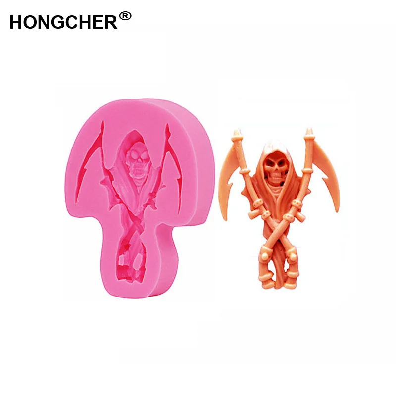 Новый Пиратский Хэллоуин ролл скелетный сахарный торт силиконовые формы