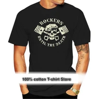 funny clothing casual short sleeve tshirts rockers until the death rocknroll rockabilly 50s vintage motorcycle t shirt