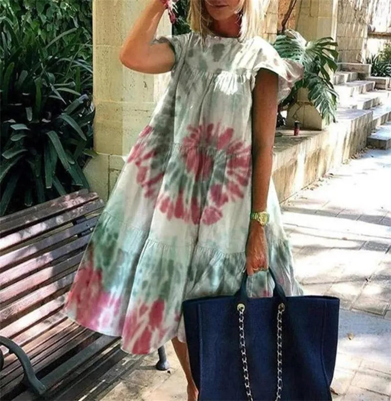 Платье-трапеция женское свободного кроя модное повседневное милое праздничное