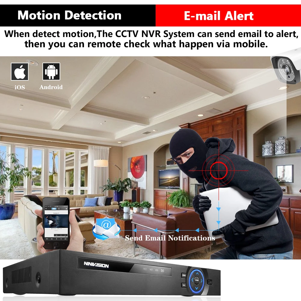 

4CH 8CH 4MP 5MP PoE NVR POE IP H.265 48V 802.3af ONVIF CCTV NVR XMEYE