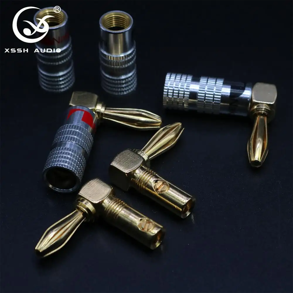 8 шт. или 16 XSSH аудио Hi end Hifi позолоченный 90 градусов прямоугольный маленький 5 мм