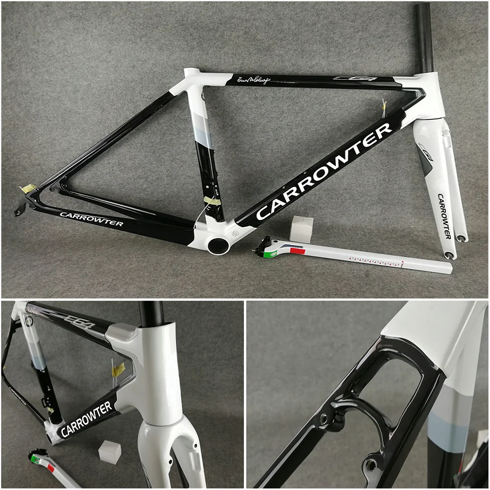 

White Black Painting C64 carbon Road Bike Frames T1100 UD Bicycle Frameset with 48 50 52 54 56cm for Your Selection