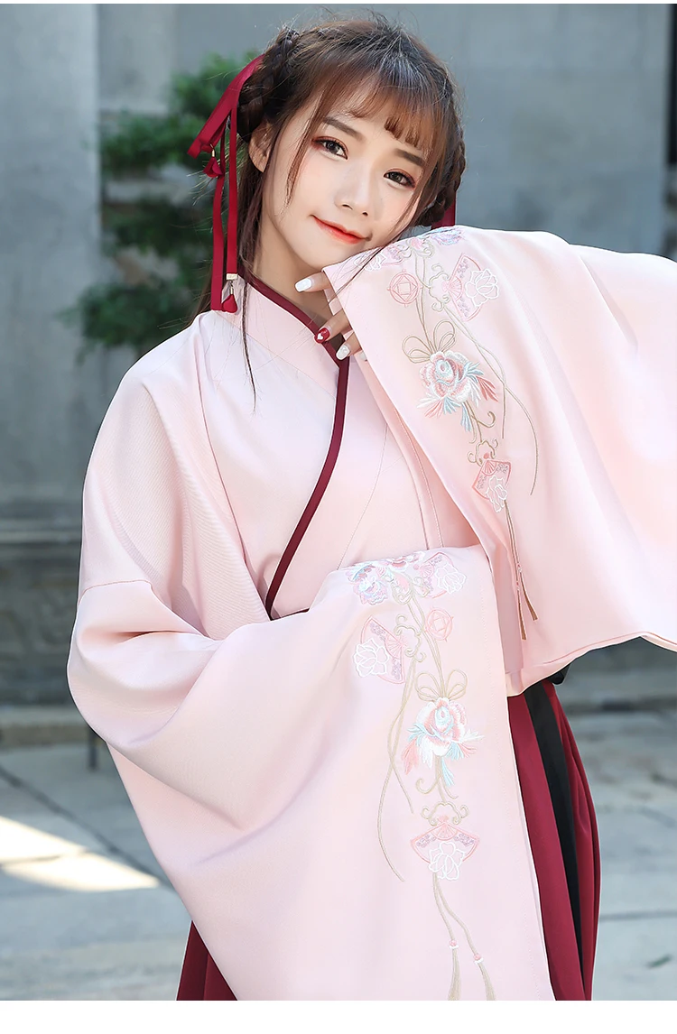 Hanfu Женская китайская одежда для народных танцев костюмы древней династии Тан китайские топы Юбки традиционная одежда для выступлений DN4132