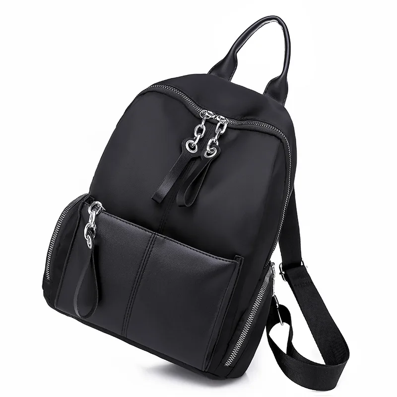 

Khamezoa 2021 women pure color black classic backpack shoulders female fashionable new Oxford cloth female soft girl's bags