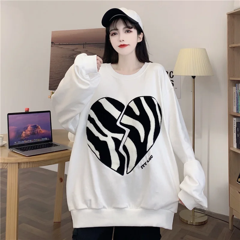 

Hong Kong Style High Street Hiphop Sweater Women's Spring and Autumn Thin Korean Style Ins Loose BF Idle Style Chic Early Autumn