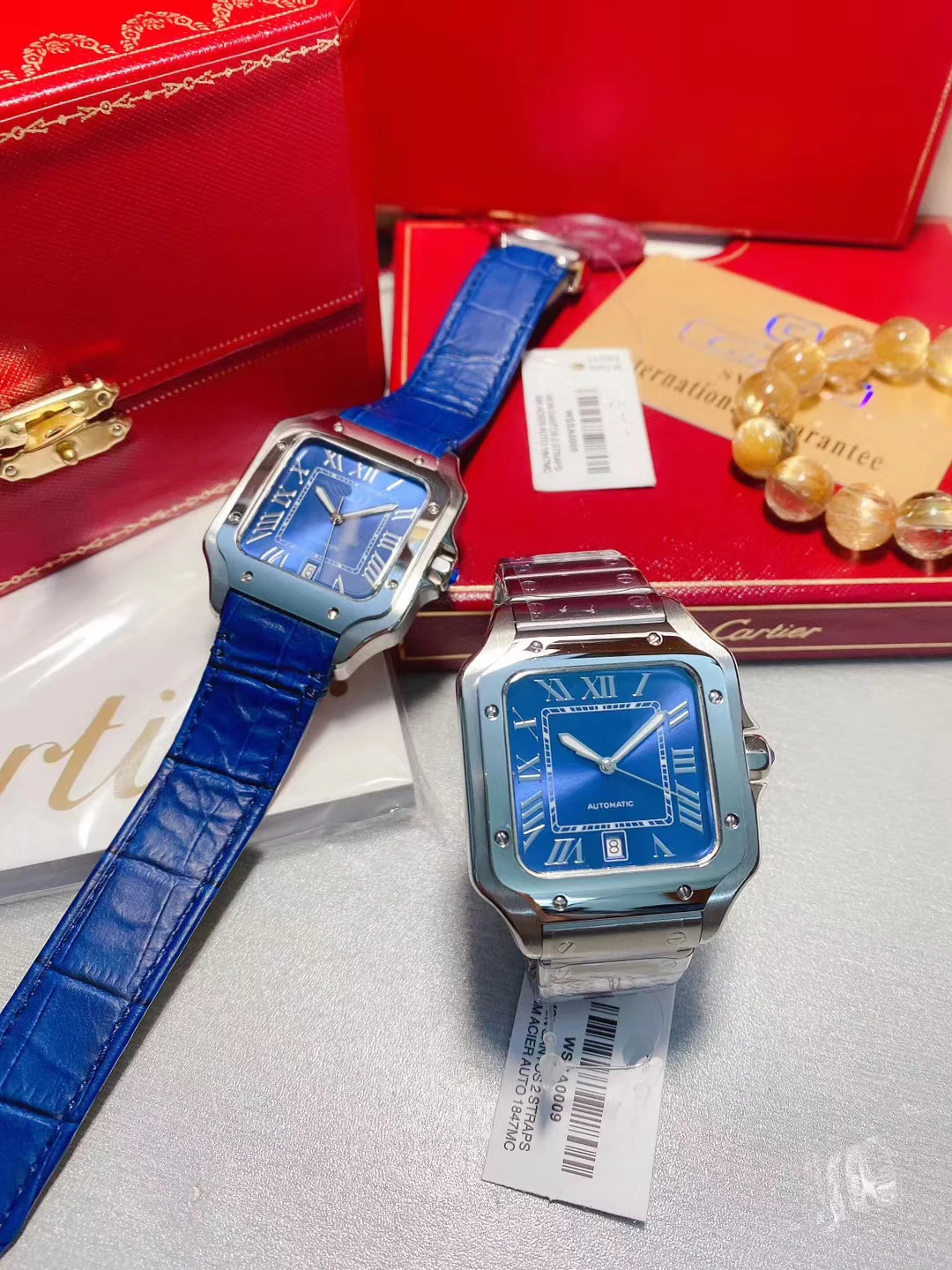 

2021 Classic New Automatic Mechanical Watch Silver Blue Leather Men Sapphire Glass Stainless Steel Square Limited Sport Watches