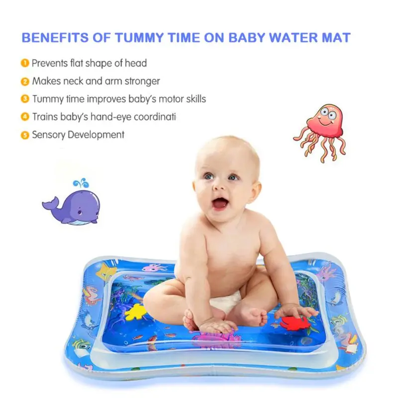 

Baby Water Mat Summer Inflatable Water Mat for Babies Safety Cushion Ice Mat Children Early Education Developing Baby Pat