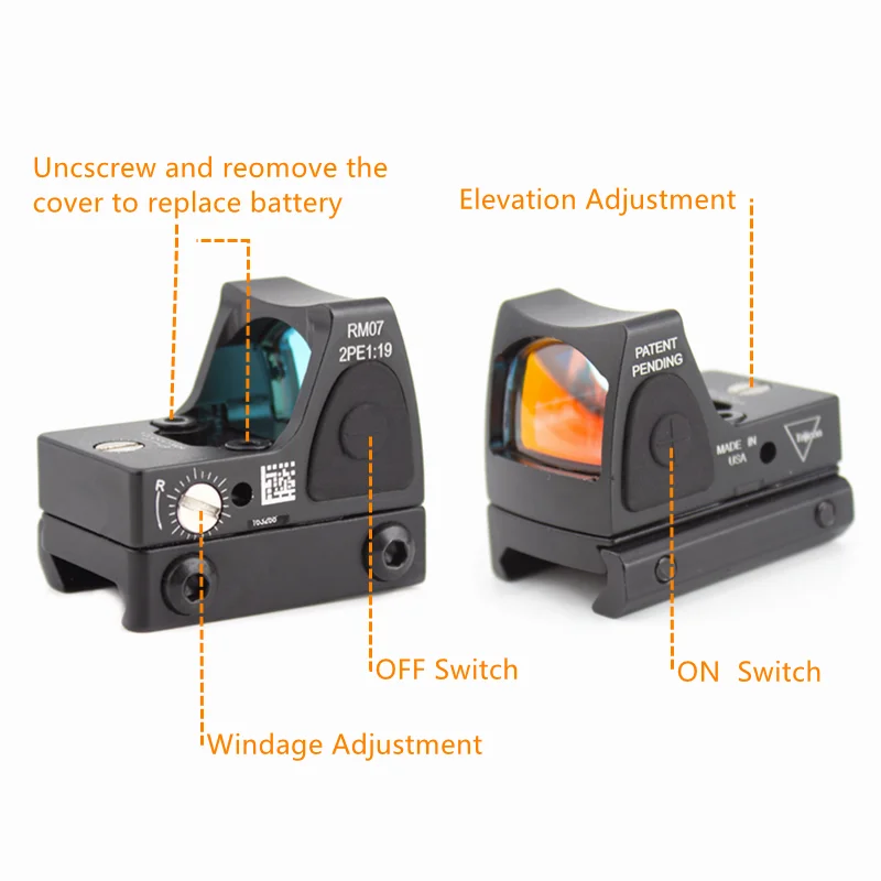 Тактический RMR мини красный точечный прицел подходит для 20 мм Вивера рельсовое