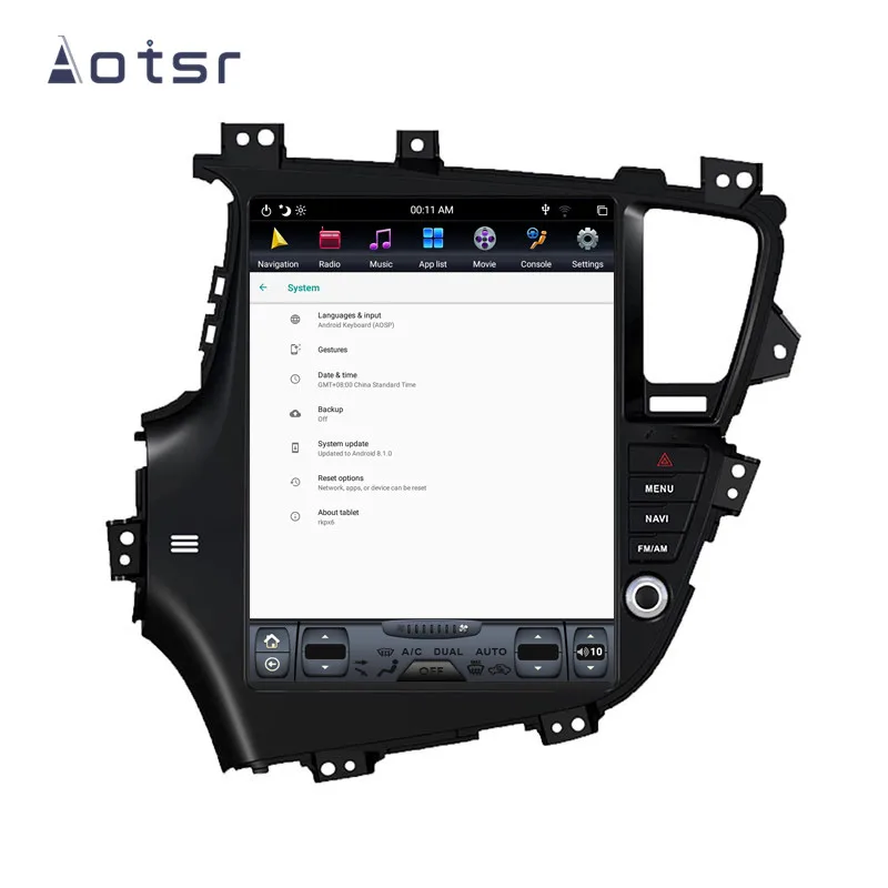 PX6 4 Гб ОЗУ Тесла стиль Android 8,1 Автомобильный gps навигация для KIA Optima KIA K5 2010-2013 Мультимедиа Видео автомобильный радиоприемник проигрыватель ISO lcd