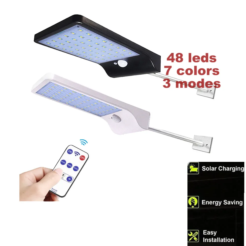 Дистанционный 48/36 светодиодный настенный светильник на солнечной энергии