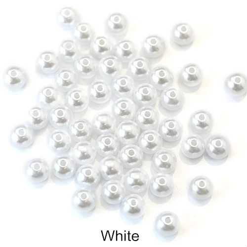 1000 шт красочные ABS имитация жемчуга круглые бусины с дырочками DIY браслет серьги Подвески ожерелье для изготовления ювелирных изделий B1049 - Цвет: White