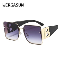 wergasun 2021 brand square sunglasses woman oversized shades for women big frame fashion sunglasses female uv400 glasses
