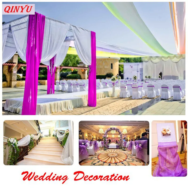 5/8/10 метров Тюль в рулоне Хрустальная ткань органза катушка свадебное украшение