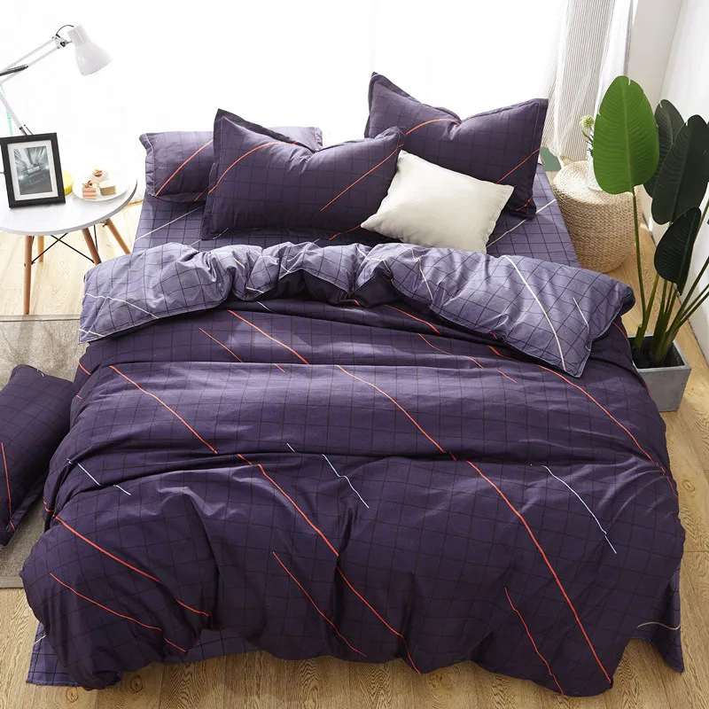 

Высококачественные комплекты постельного белья из 4 предметов, комплекты постельного белья больших и больших размеров, пододеяльник, прост...